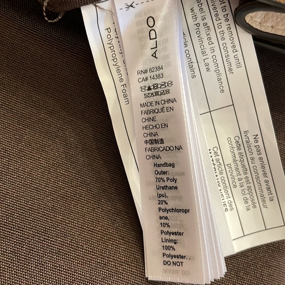 Aldo cream and brown purse with single handle - Picture 8 of 14